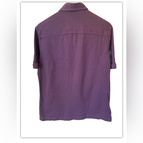 Murano Liquid Luxury Men's Medium M Button Down Shirt Purple Print Collared - Picture 2 of 4